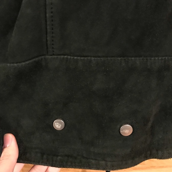 Allsaints oversized suede leather moto jacket with zippers - Picture 13 of 14